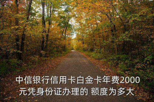  中信銀行信用卡白金卡年費2000元憑身份證辦理的 額度為多大