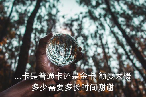 ...卡是普通卡還是金卡 額度大概多少需要多長(zhǎng)時(shí)間謝謝