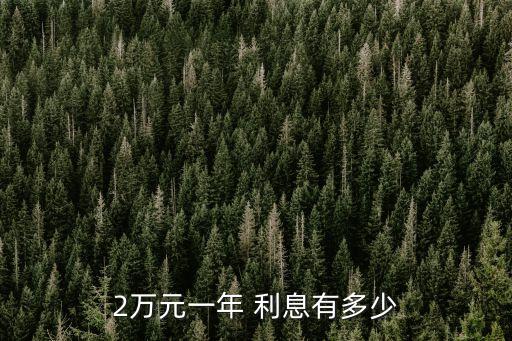 2萬元一年 利息有多少
