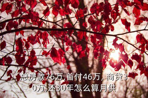 2016商貸46萬貸30年月供多少錢