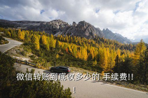  微信轉賬到底收多少的 手續(xù)費!!!