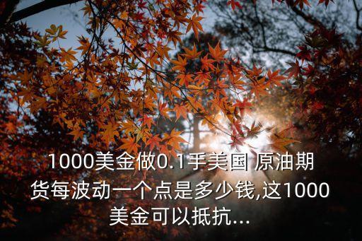 1000美金做0.1手美國 原油期貨每波動一個點(diǎn)是多少錢,這1000美金可以抵抗...