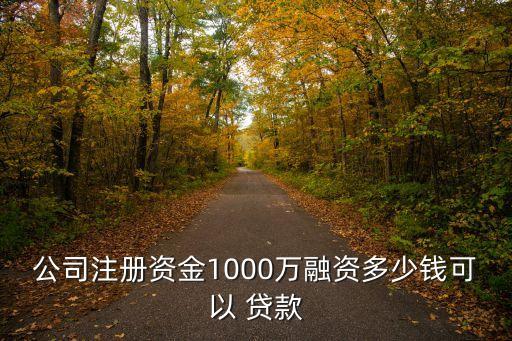 公司注冊資金1000萬融資多少錢可以 貸款