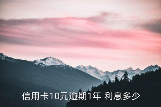 信用卡10一年利息多少錢啊