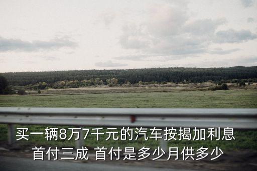 8萬的車首付需要多少錢