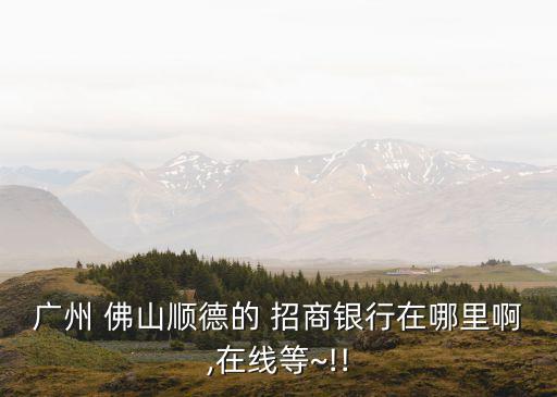 廣州 佛山順德的 招商銀行在哪里啊,在線等~!!