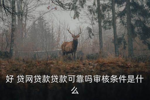好 貸網(wǎng)貸款貸款可靠嗎審核條件是什么