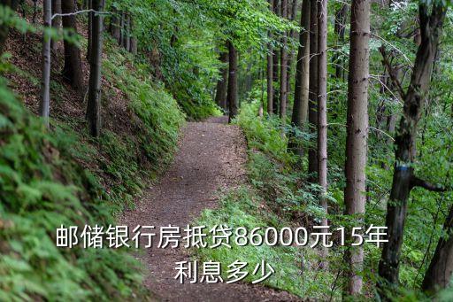 郵儲銀行房抵貸86000元15年 利息多少