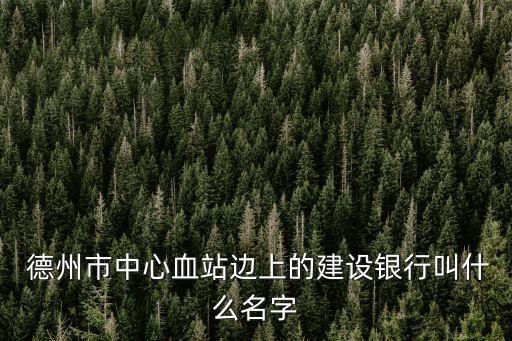  德州市中心血站邊上的建設銀行叫什么名字