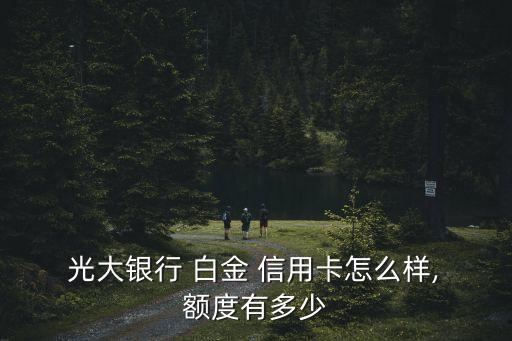 光大銀行 白金 信用卡怎么樣, 額度有多少