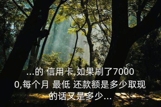 刷十萬信用卡最低還款額是多少,信用卡還了最低還款額還能刷出來嗎