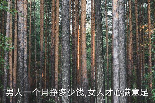 男人一個月掙多少錢,女人才心滿意足