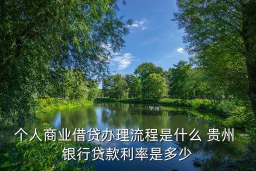 個人商業(yè)借貸辦理流程是什么 貴州 銀行貸款利率是多少