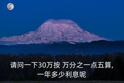 請問一下30萬按 萬分之一點五算,一年多少利息呢