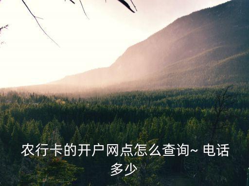  農(nóng)行卡的開戶網(wǎng)點(diǎn)怎么查詢~ 電話多少