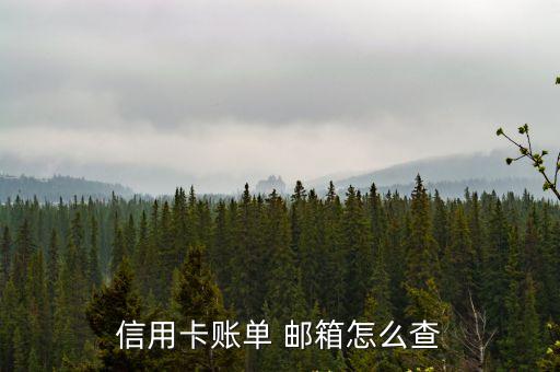 信用卡賬單 郵箱怎么查