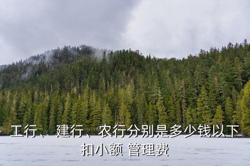 工行、 建行、農(nóng)行分別是多少錢(qián)以下扣小額 管理費(fèi)