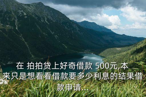 拍拍貸500要買多少標(biāo)