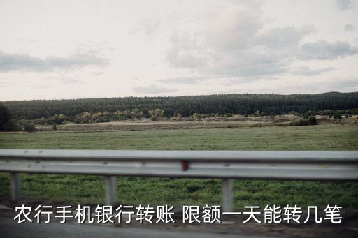 農(nóng)業(yè)銀行當日支付限額是多少