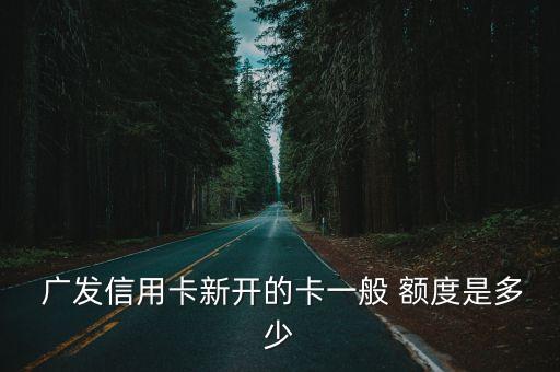  廣發(fā)信用卡新開的卡一般 額度是多少