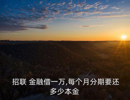  招聯(lián) 金融借一萬,每個月分期要還多少本金