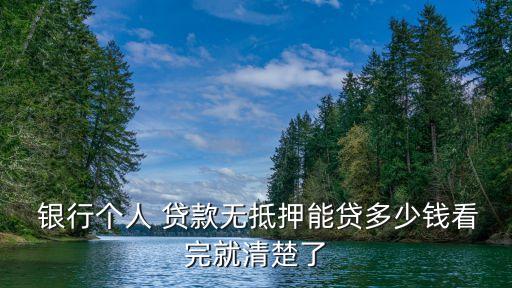 銀行貸款額度起步多少錢