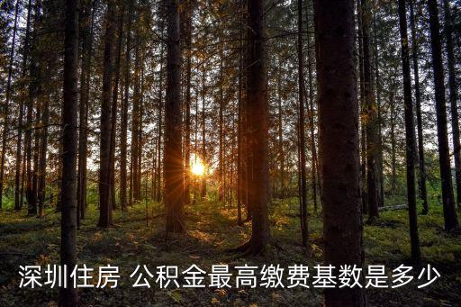 深圳住房 公積金最高繳費(fèi)基數(shù)是多少