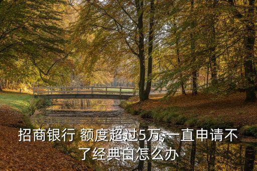 招商銀行 額度超過5萬,一直申請不了經(jīng)典白怎么辦
