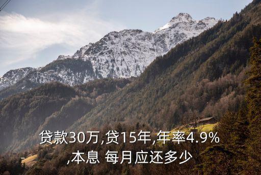 30萬貸15年每月還多少利息是多少