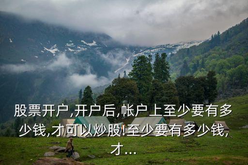 股市要多少錢,股市多少錢可以融資