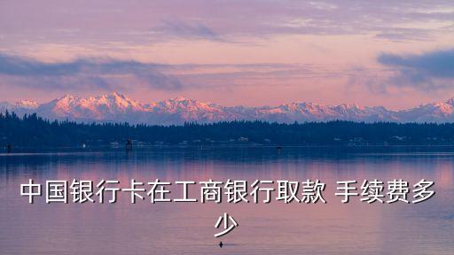 中國(guó)銀行卡在工商銀行取款 手續(xù)費(fèi)多少