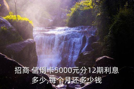 招商 信用卡5000元分12期利息多少,每個月還多少錢