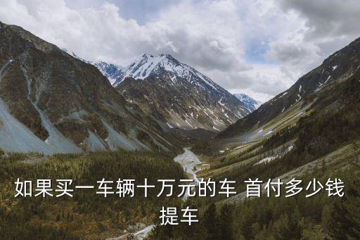 如果買一車輛十萬元的車 首付多少錢提車