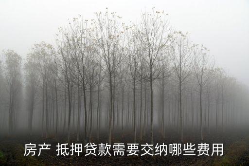 房產(chǎn) 抵押貸款需要交納哪些費(fèi)用