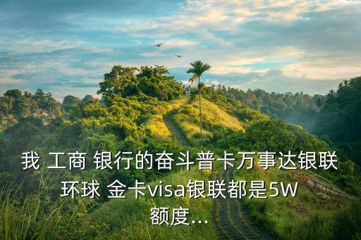 我 工商 銀行的奮斗普卡萬(wàn)事達(dá)銀聯(lián) 環(huán)球 金卡visa銀聯(lián)都是5W 額度...