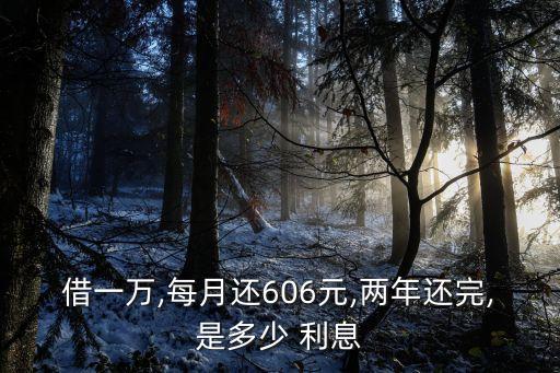 借一萬(wàn)兩年利息是多少