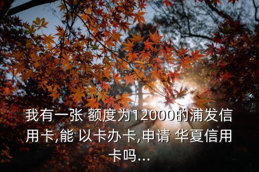 以卡辦卡辦華夏的額度是多少錢