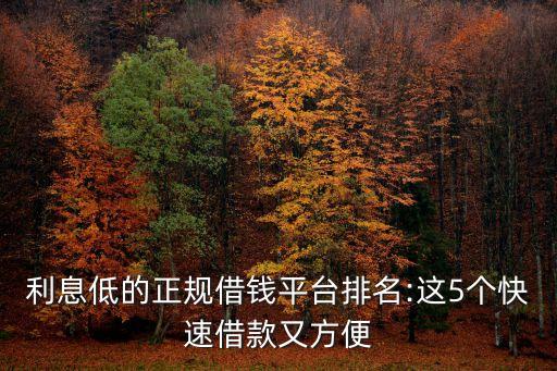 網(wǎng)貸利率最低排行多少