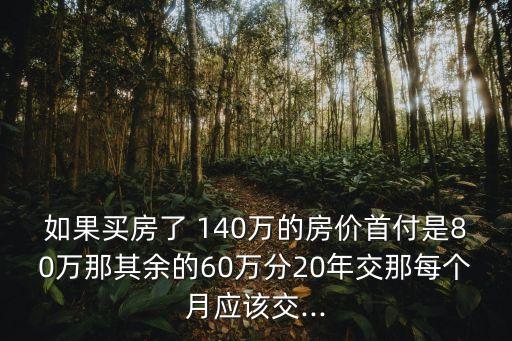 貸款140萬20年每月還多少,二十萬貸款三年還每月多少錢