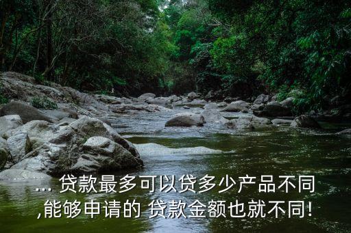 ... 貸款最多可以貸多少產(chǎn)品不同,能夠申請(qǐng)的 貸款金額也就不同!