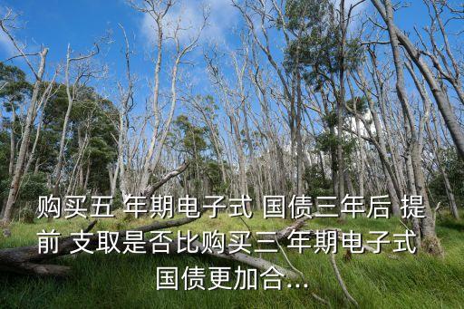 購(gòu)買(mǎi)五 年期電子式 國(guó)債三年后 提前 支取是否比購(gòu)買(mǎi)三 年期電子式 國(guó)債更加合...