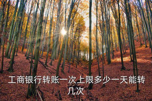  工商銀行轉(zhuǎn)賬一次上限多少一天能轉(zhuǎn)幾次
