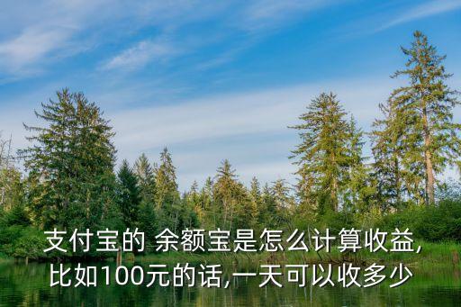100元支付寶余額寶利息是多少,支付寶余額寶放100萬安全嗎