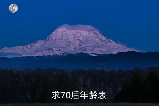 求70后年齡表
