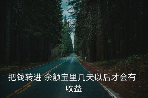 把錢轉(zhuǎn)進(jìn) 余額寶里幾天以后才會有 收益
