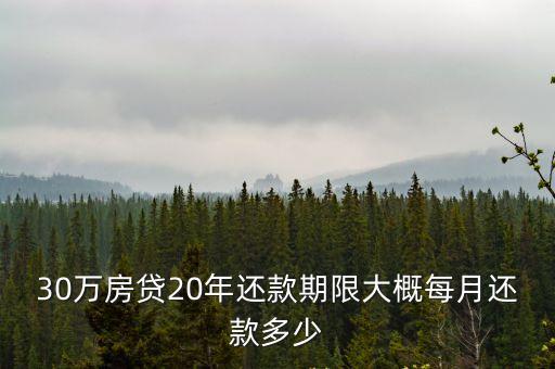抵押貸款30萬月供多少,房屋抵押貸款30萬月供多少