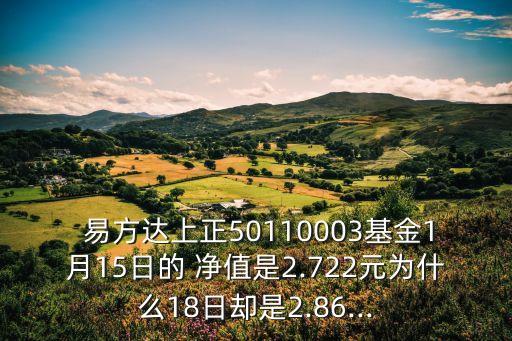  易方達(dá)上正50110003基金1月15日的 凈值是2.722元為什么18日卻是2.86...