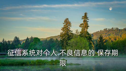 征信系統(tǒng)對個人 不良信息的 保存期限