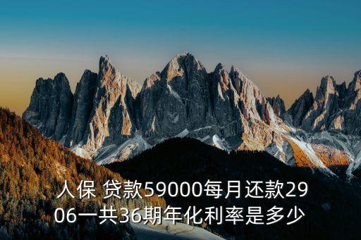  人保 貸款59000每月還款2906一共36期年化利率是多少