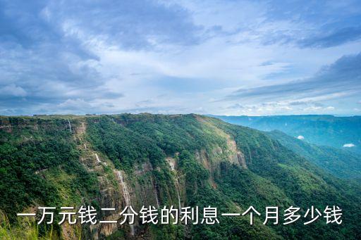 一萬元錢二分錢的利息一個(gè)月多少錢